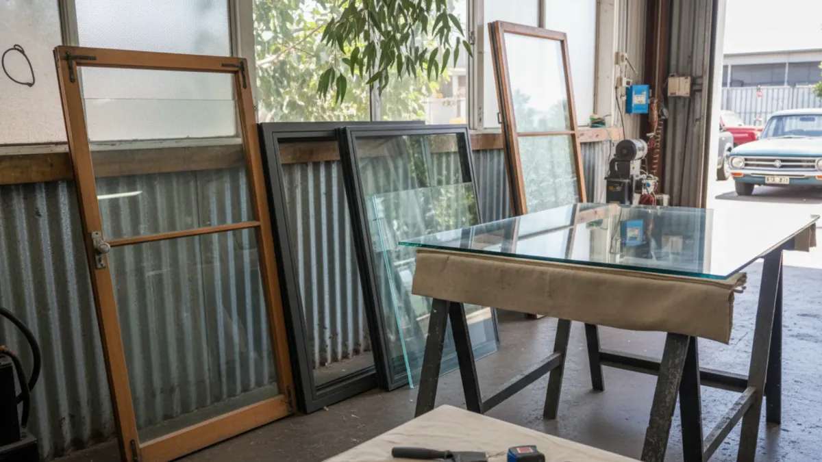 Custom window glass cut to size South Brisbane including clear float, frosted privacy glass and laminated acoustic options